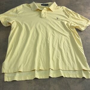 Polo Ralph Lauren Polo Shirt Mens XL Yellow Pima Soft Touch Short Sleeve 2142